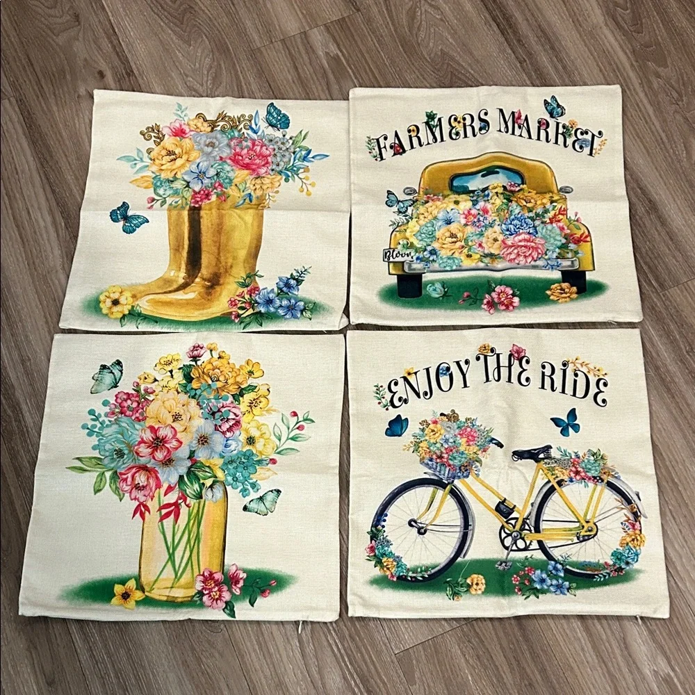 Floral Decorative Pillow Covers Set